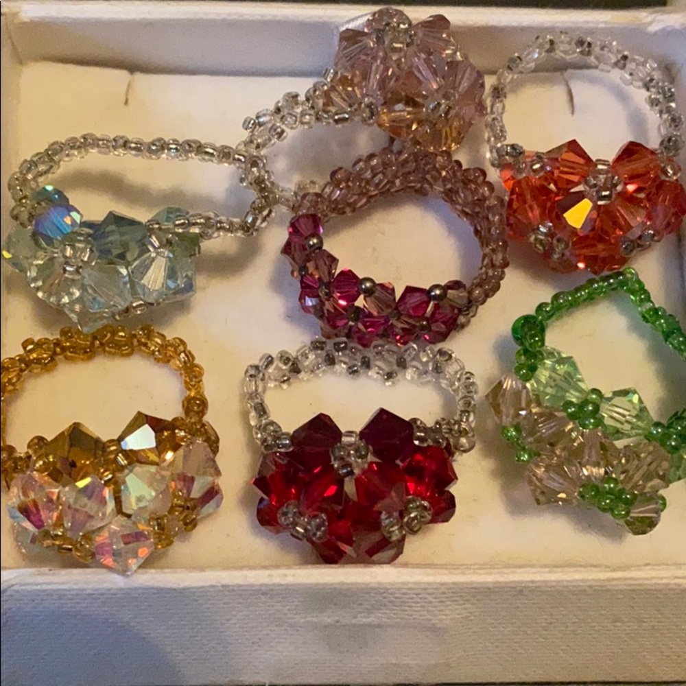 Lot of Handmade Swarovski Crystal Rings